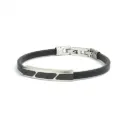 Gemini - Bracelet STELLA cuir avec carbon Black-Silver