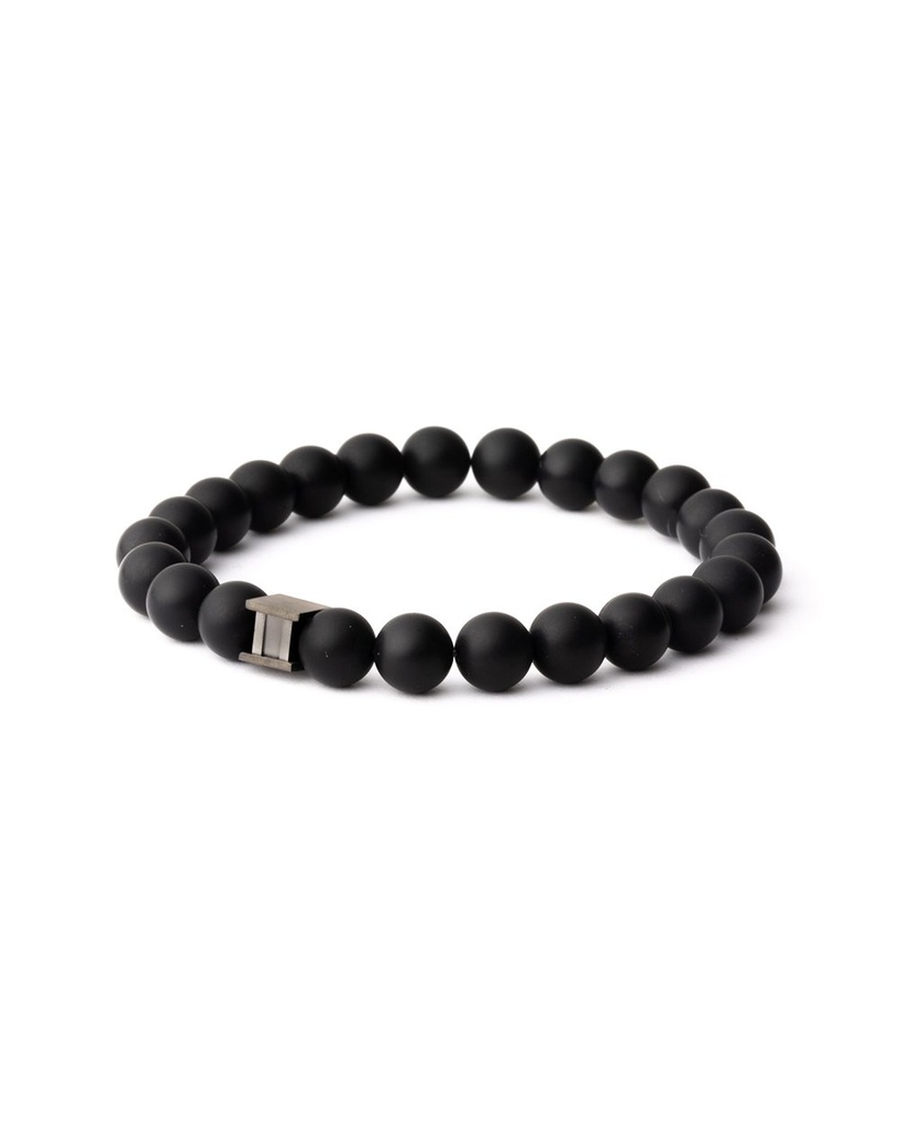 Gemini - Bracelet avec pierre Alpha Mat Noir 8mm