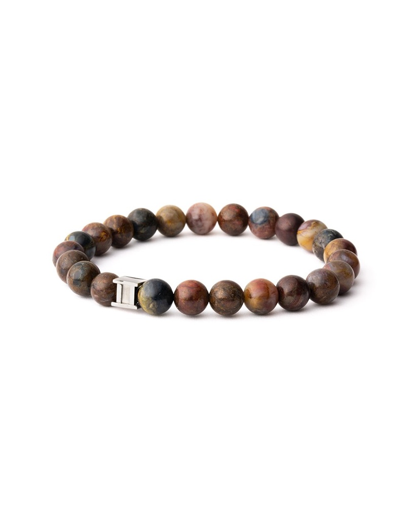 Gemini - Bracelet avec pierre Pietersite 8 mm (hurricane)