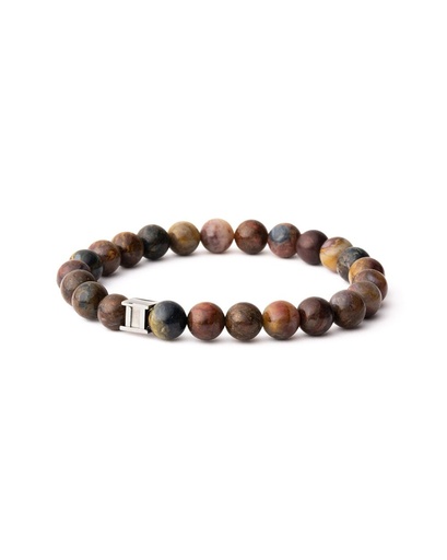 Gemini - Bracelet avec pierre Pietersite 8 mm (hurricane)