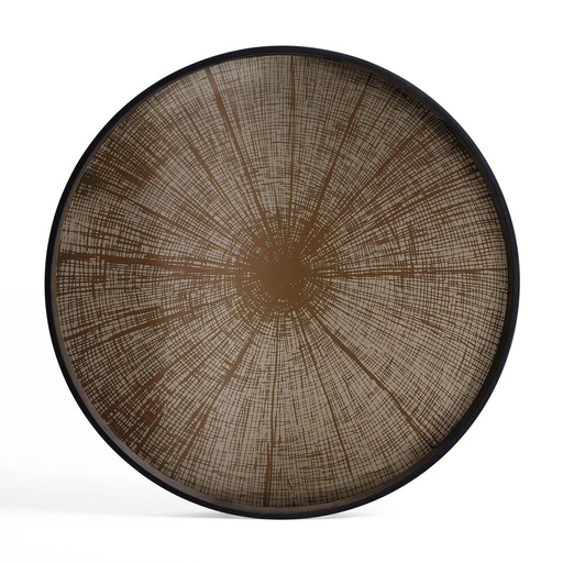 ETHNICRAFT - Plateau ROND 61cm Bronze Slice Mirror
