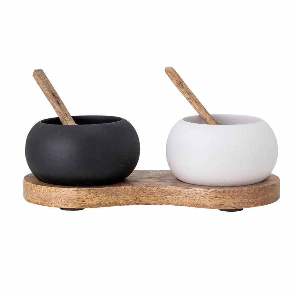 BLOOMINGVILLE - Fig Salt & Pepper Jar, Black, Mango
