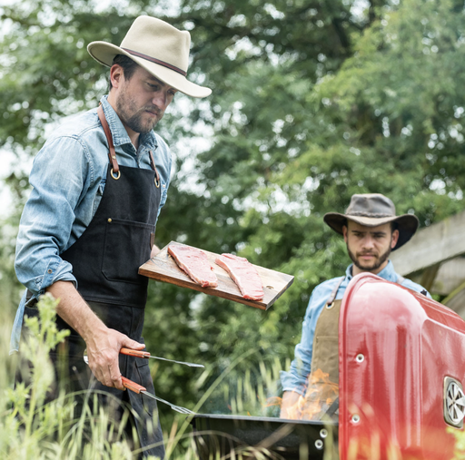 ALASKAN MAKER - Tablier fendu en Toile waxée N°690 Noir