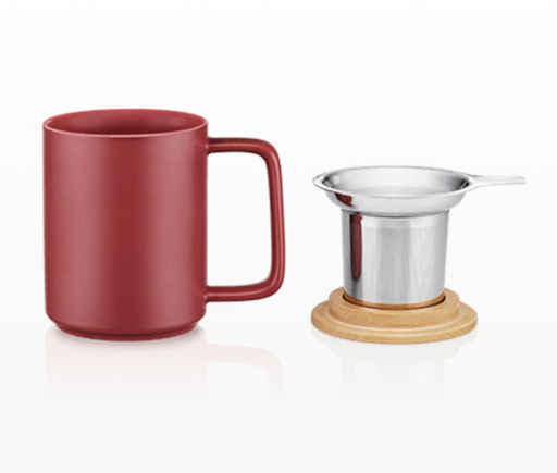 KUSMI TEA - Mug Porcelaine avec filtre 48cl Rouge