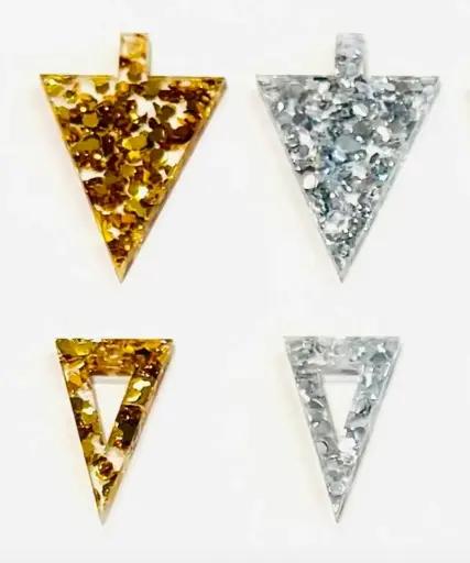 TELLMEE - Accessoire de Boucle d'Oreille TIKA Triangle Paillettes confetti Or