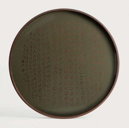 ETHNICRAFT - Plateau en verre ROND 48cm Second Nature Circle print