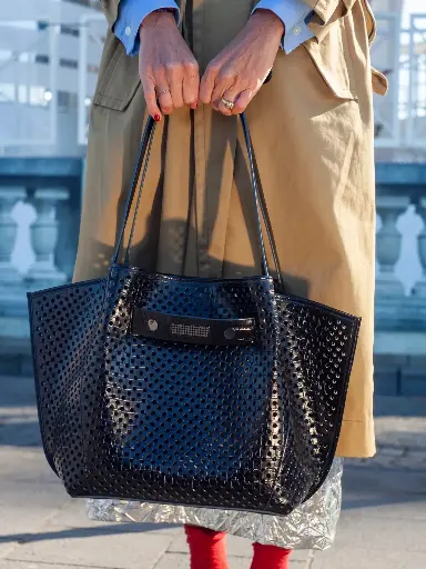 CLIO GOLDBRENNER - Sac FLORA Perfo Croco Black/Navy