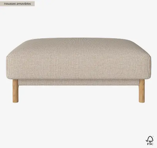 BOLIA - Canapé CHLEO Pouf 106x74xH42cm LONDON Light beige