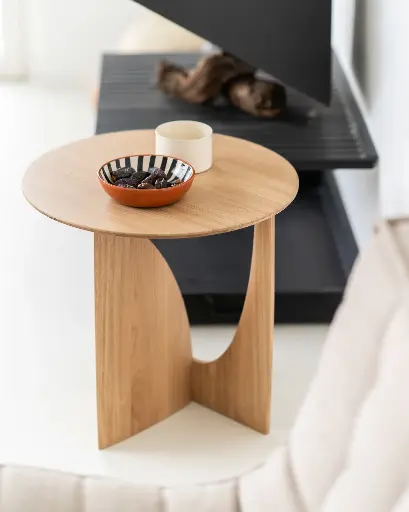 ETHNICRAFT - GEOMETRIC Table d'appoint Ronde Ø51xH50 cm CHÊNE NATUREL