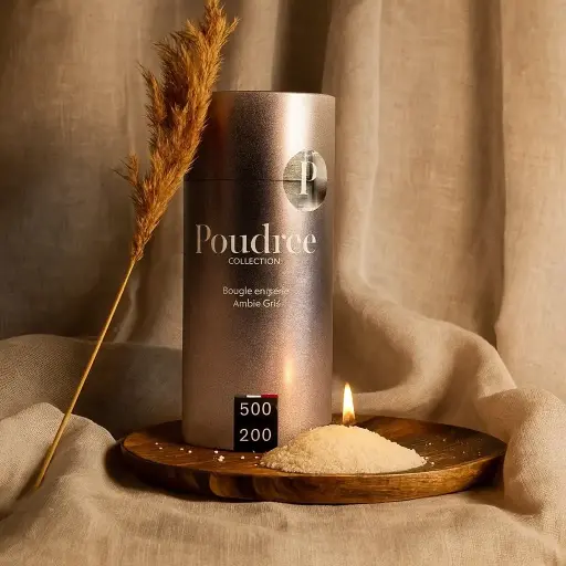 POUDREE PARIS - Recharge parfumée de Bougie 500gr ANKAA AMBRE GRIS