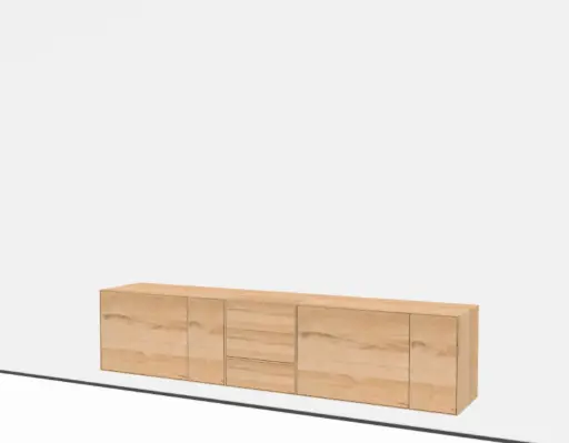 TREKU - LAUKI Meuble Suspendu 272x45xH54cm VITAL OAK