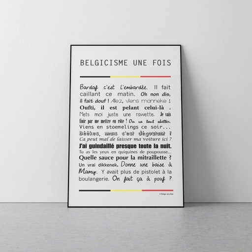 BELGE UNE FOIS - Poster BELGICISMES A2 roulé