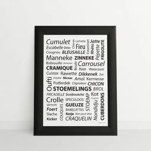 BELGE UNE FOIS - Cadre Belgicismes Liste 21x30 cm